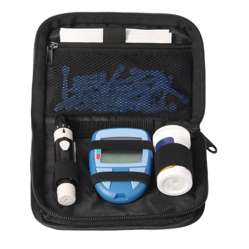 GENCAM Diabetes Supply Case, Diabetic Organizer For Test Strips With Mesh Pocket, Portable Diabetes Testing Kit bag, Travel Blood Glucose Meter Glucometer Storage Bag, Glucose Monitor Case - Image 1